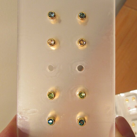 Caflon Surgical Steel 4mm Ear Piercing Studs, 12 Pair Birthstone Colors - Picture 10 of 12